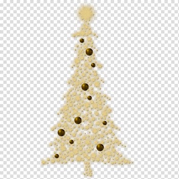 Golden christmas tree transparent background PNG clipart