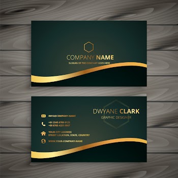 Golden company business card Free Vector