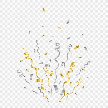 Golden confetti isolated on checkered background. Festive vector...