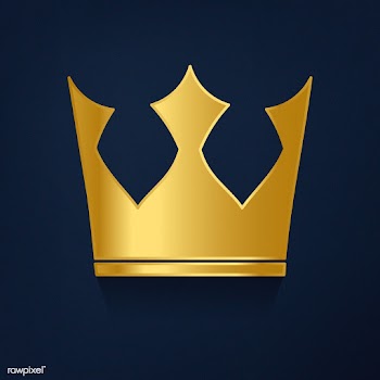 Golden crown on blue background vector | Free stock vector - 489036