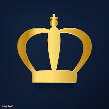 Golden crown on blue background vector | Free stock vector - 489043