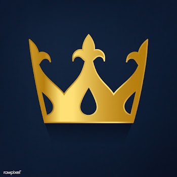 Golden crown on blue background vector | Free stock vector - 489055