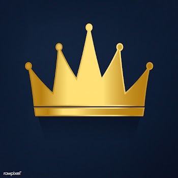 Golden crown on blue background vector | Free stock vector - 489057