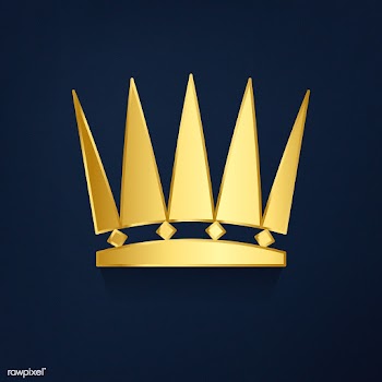 Golden crown on blue background vector | Free stock vector - 489083