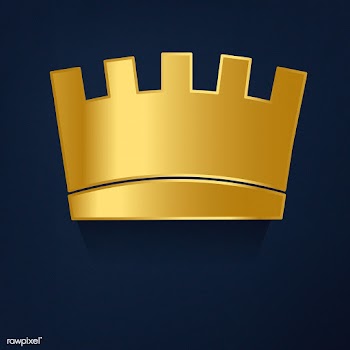 Golden crown on blue background vector | Free stock vector - 489099