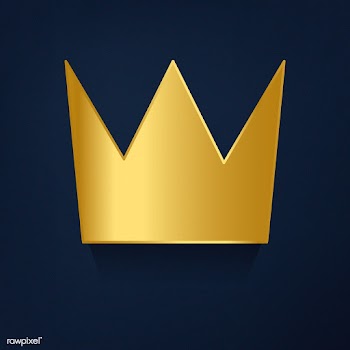 Golden crown on blue background vector | Free stock vector - 489107