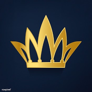Golden crown on blue background vector | Free stock vector - 489121