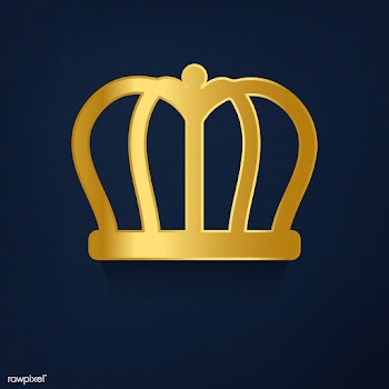 Golden crown on blue background vector | Free stock vector - 489136
