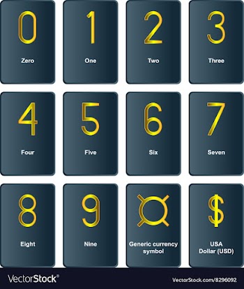 Golden currency symbols - the number of vector image