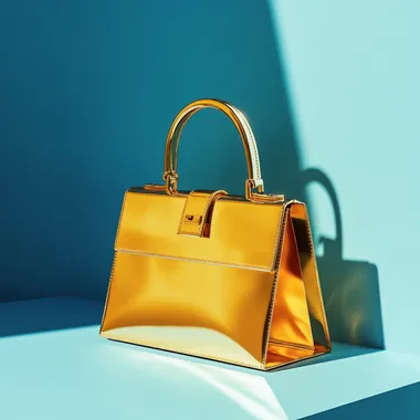 Golden Elegance: A Minimalist Handbag in Creative Light