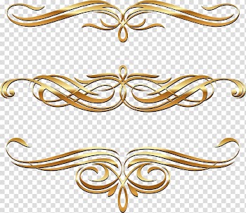 Golden European pattern transparent background PNG clipart