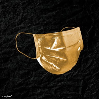 Golden face mask on a black leather textured background | Free  illustration - 2316007