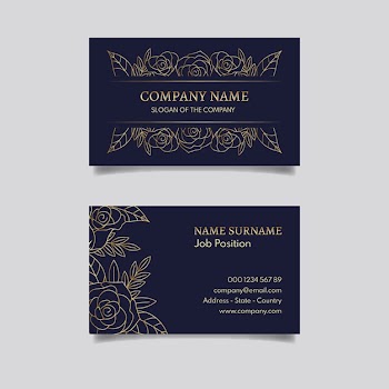 Golden floral business card template Free Vector