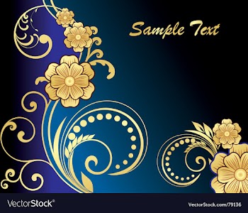 Golden floral vector image