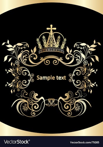 Golden floral vector image