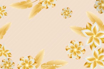 Golden flower background in 3d style Free Vector