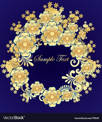 Golden flower frame vector image