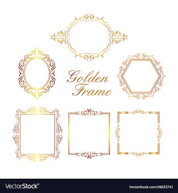 Golden frame collection vector image