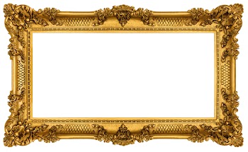 Golden Frame isolated on white background. Clipping paths included.