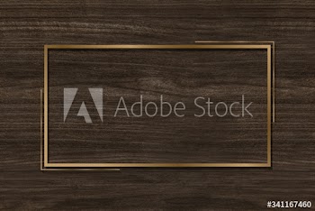 Golden frame on a brown background