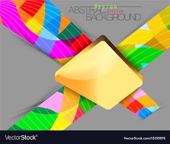 Golden frame on colors shape scene vector image