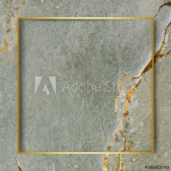 Golden frame on marbled background