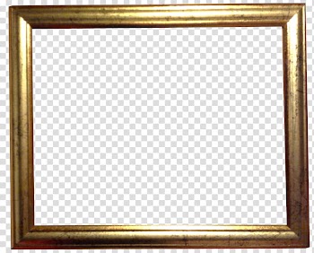 Golden Frame, rectangular brown wooden frame close-up graphy transparent background PNG clipart
