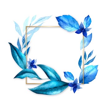 Golden frame with winter flowers Free Vector
