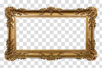 Golden Frames, brown wooden ornate frame transparent background PNG clipart