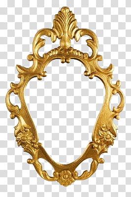 Golden Frames, gold-colored filigree frame transparent background PNG clipart