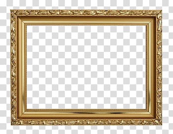 Golden Frames, rectangular brass-colored ornate border illustration transparent background PNG clipart