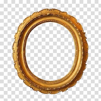 Golden Frames, round brown frame transparent background PNG clipart