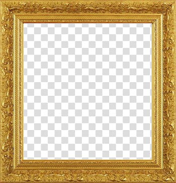 Golden Frames, square gold-colored frame transparent background PNG clipart