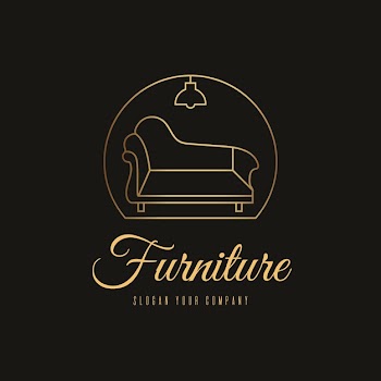 Golden furniture logo Free Vector