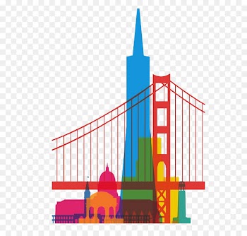Golden Gate Bridge Paper Yoni Canvas print Art - Color city 