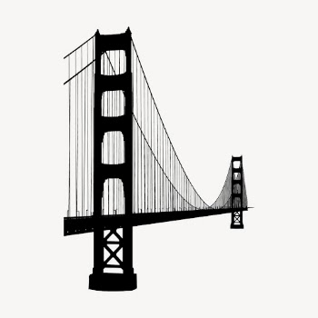 Golden Gate Bridge silhouette clipart, | Free Photo - rawpixel