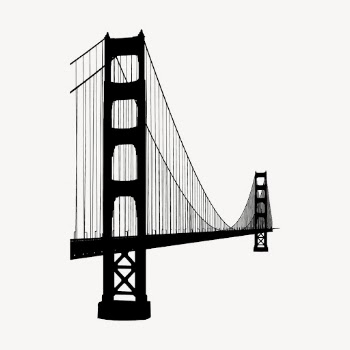 Golden Gate Bridge silhouette clipart, | Free Vector - rawpixel