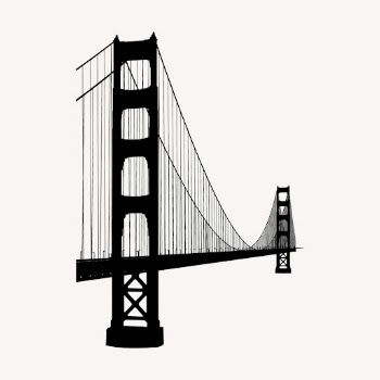 Golden Gate Bridge silhouette collage | Free PSD - rawpixel