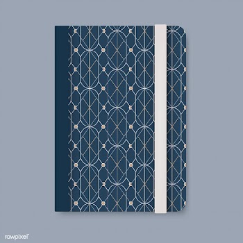 Golden geometric pattern cover of a blue diar.. | Free stock vector - 544459