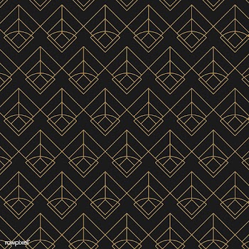 Golden geometric seamless pattern on black ba.. | Free stock vector - 544436
