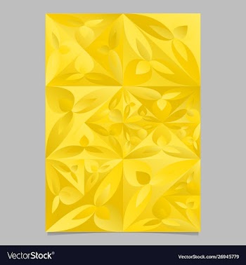 Golden geometrical mosaic floral page background vector image