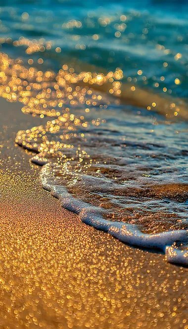 Golden Glittering Ocean Wave Golden Glittering Ocean Wave