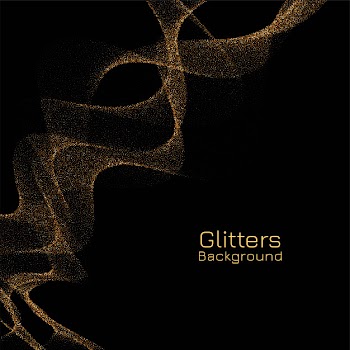 Golden glitters stylish magical background Free Vector