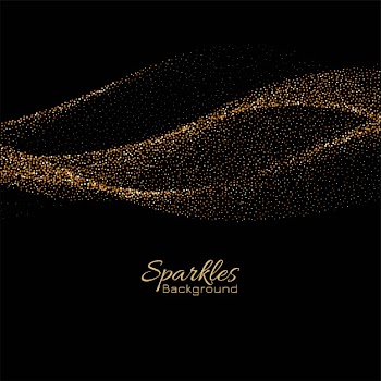 Golden glitters stylish magical vector background Free Vector