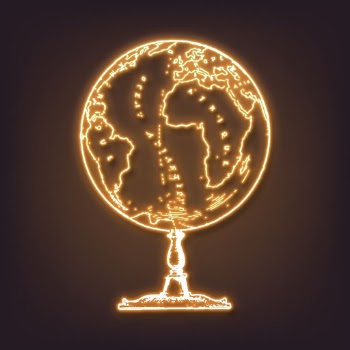 Golden globe neon, education aesthetic | Free Photo - rawpixel