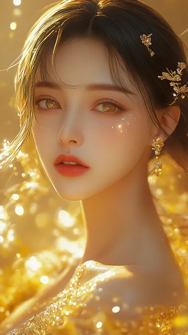 Golden Glow: Vibrant Glittering Texture Golden Glow: Vibrant Glittering Texture