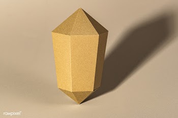 Golden hexagonal prism paper craft on a beige background | Free  photo - 2338695