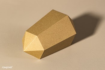 Golden hexagonal prism paper craft on a beige background | Free  photo - 2339831