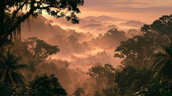 Golden Hour in Lush Tropical Jungle
