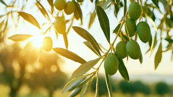 Golden Hour Olive Branch Close-Up